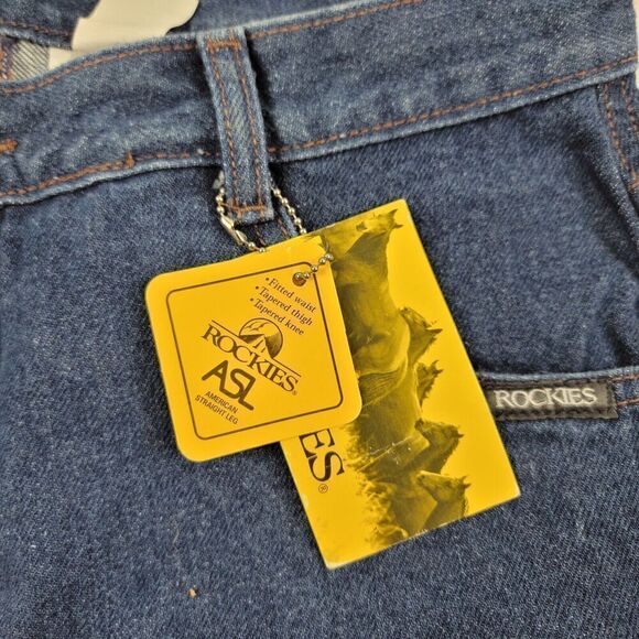 VTG Rockies Rocky Mountain High Rise Mom Jeans ASL Blue Denim 33/15 Bareback 90s - Picture 10 of 14